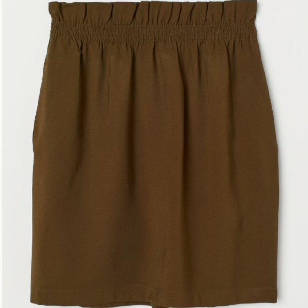 H&M Dark Khaki Green Mini Skirt
